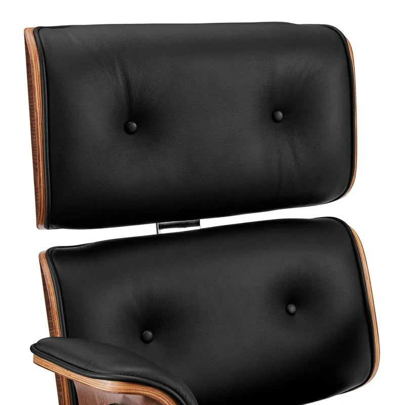 Eames Executive Office Chair black leather close up