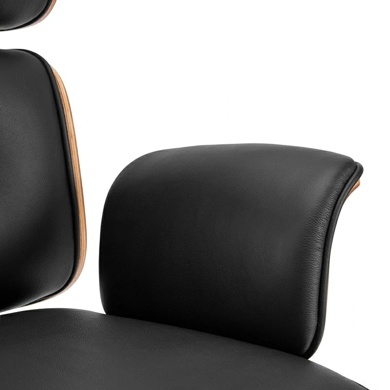 Eames Executive Office Chair black leather close up