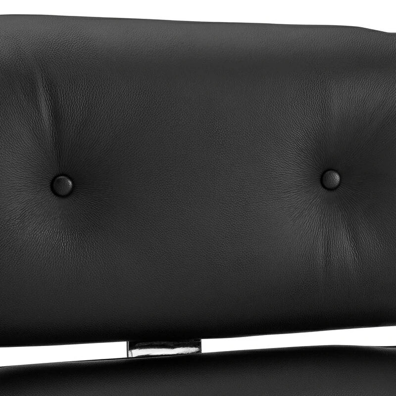 Eames Executive Office Chair black leather close up