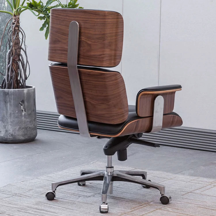 Eames Executive Office Chair Black leather back angle
