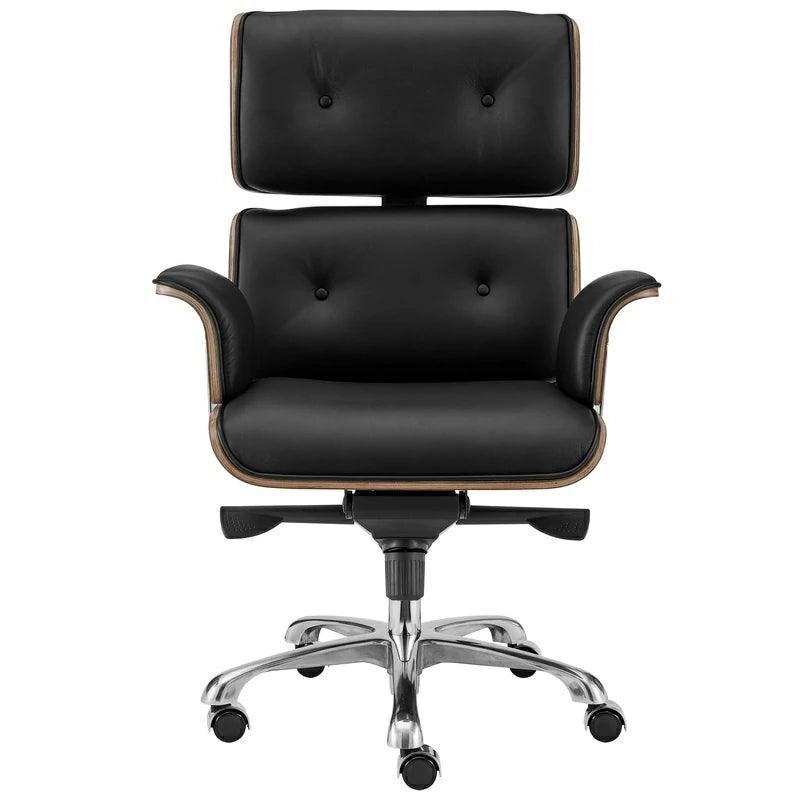 Eames Executive Office Chair black leather front side