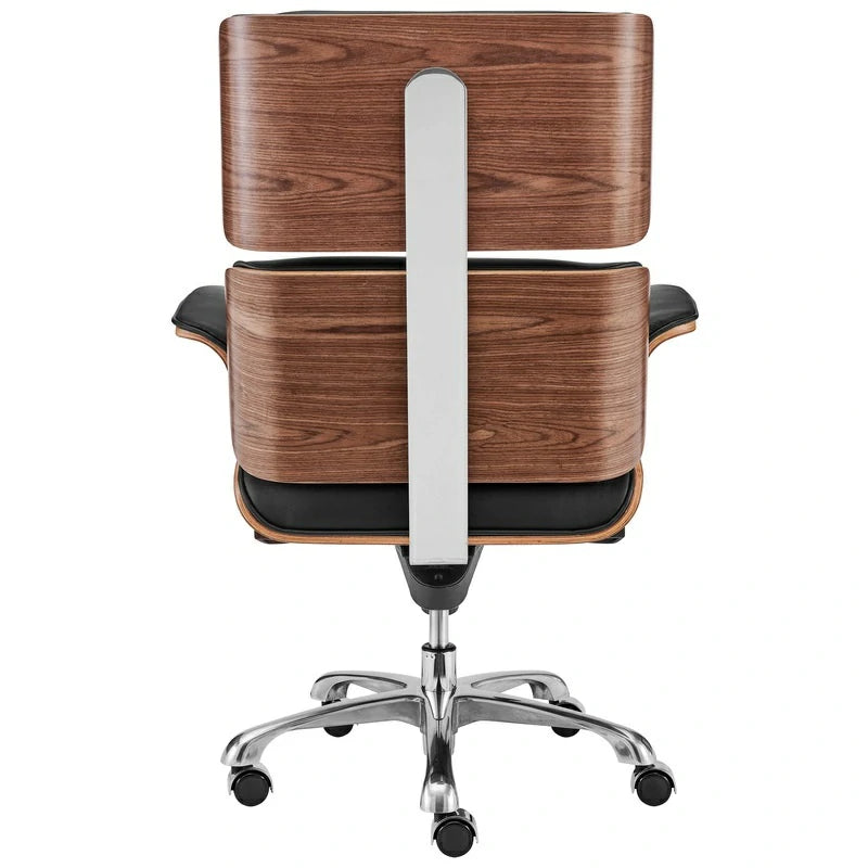 Eames Executive Office Chair black leather back angle