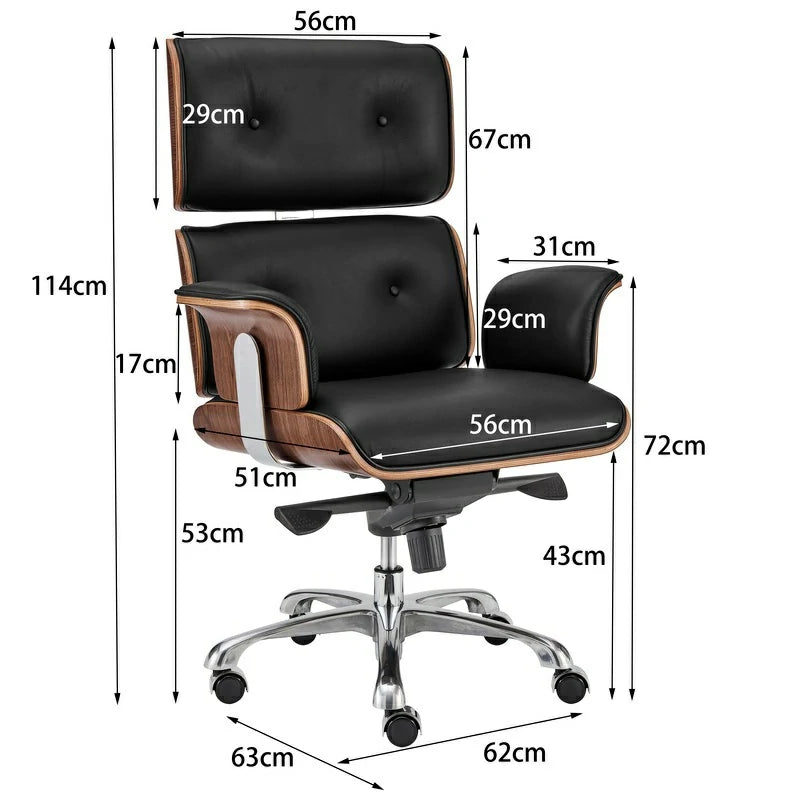 Eames Executive Office Chair black leather size