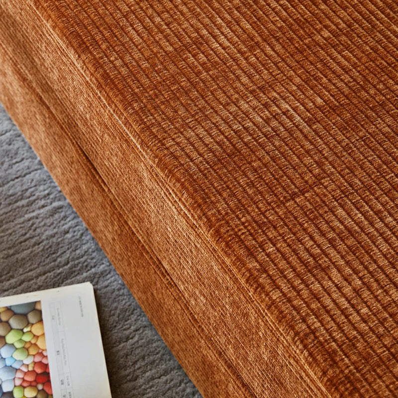folding couch bed, small sectional sofa, Compression foam sofa,Orange Corduroy