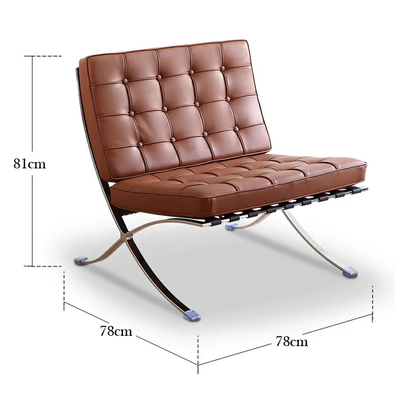 Barcelona Chair light brown leather close up size