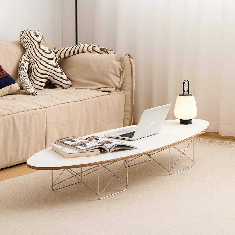 Replica Eames Stainless steel Wire base Elliptical Coffee Table