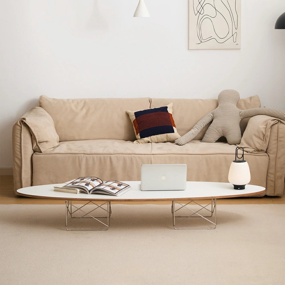 Replica Eames Stainless steel Wire base Elliptical Coffee Table