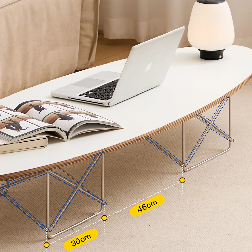 Replica Eames Stainless steel Wire base Elliptical Coffee Table