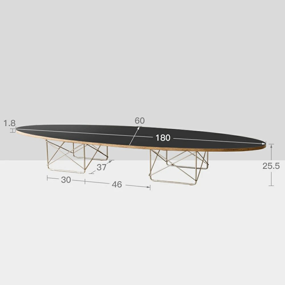 Replica Eames Stainless steel Wire base Elliptical Coffee Table