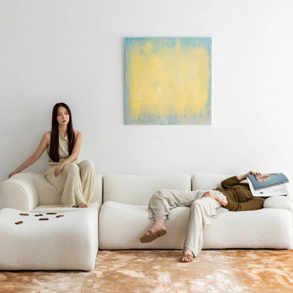 Living Room white Compression Sofa Sectional Couch