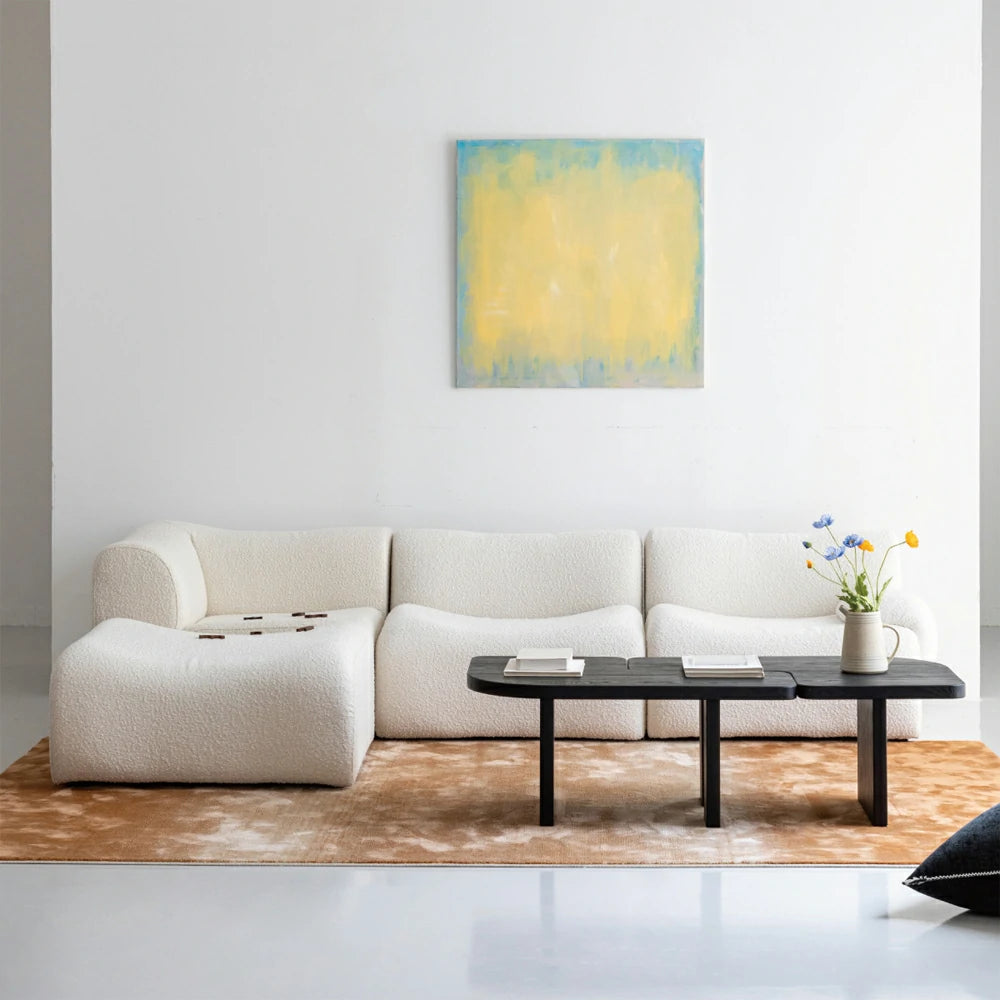 Living Room white Compression Sofa Sectional Couch