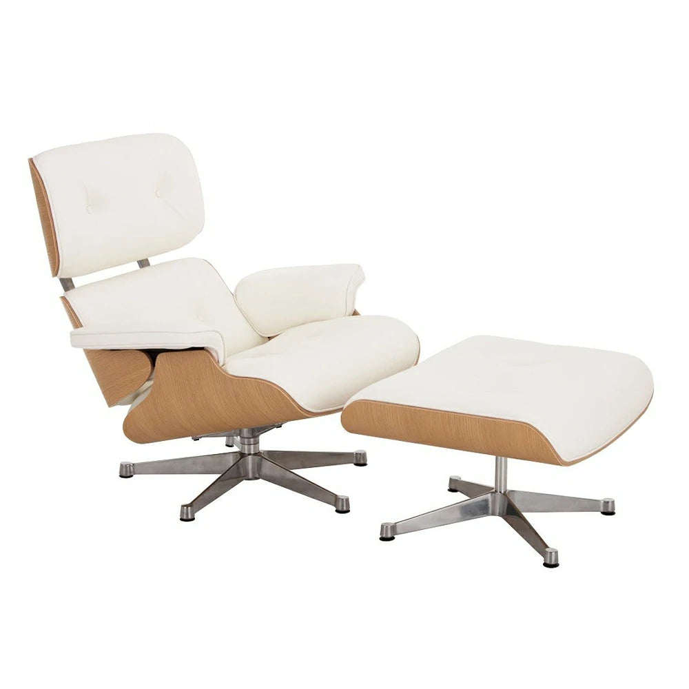 Eames lounge chair and ottoman Black full grain leather Replica