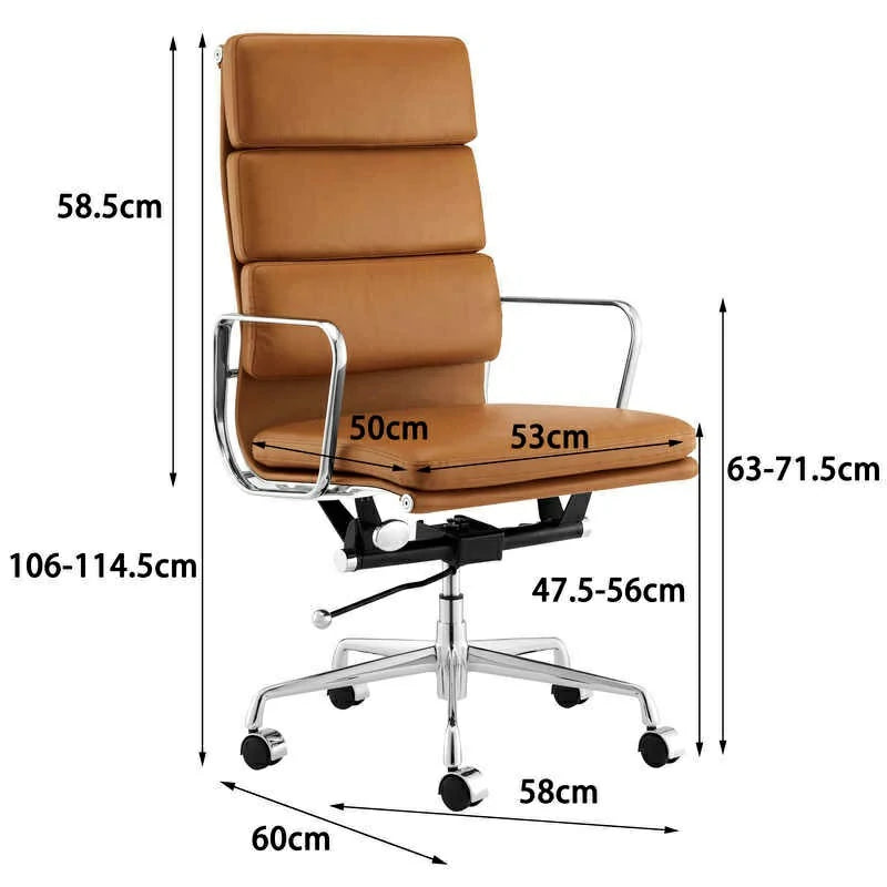 Eames executive office chair soft pad chair tan leather EA219 Size