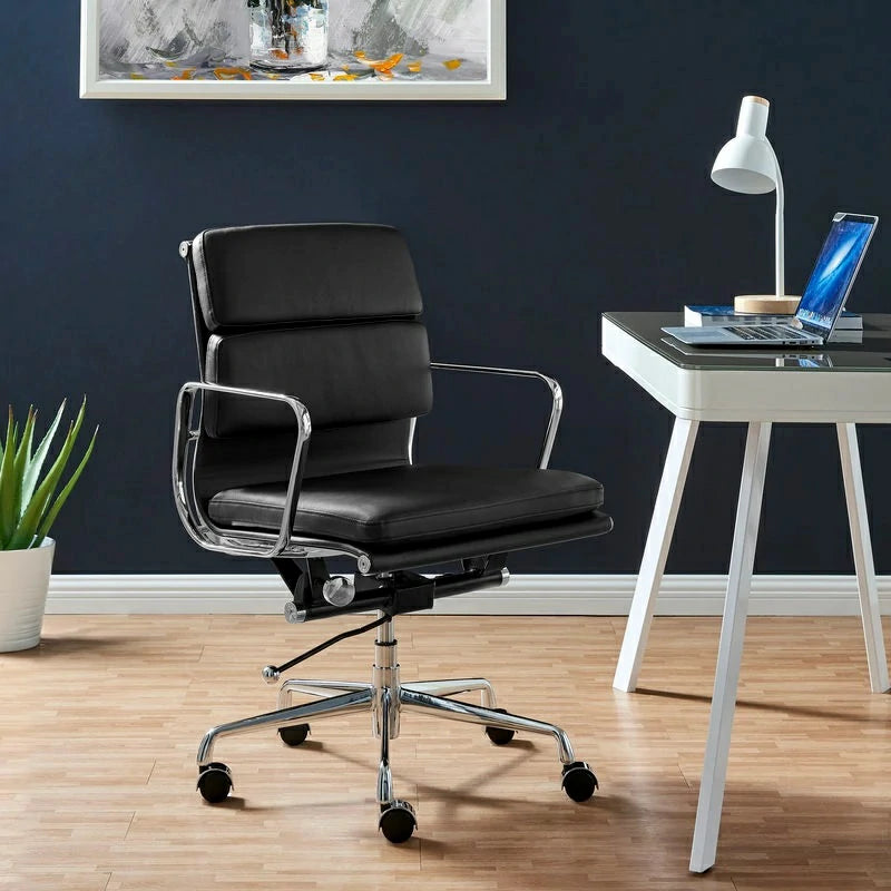 eames soft pad group management chair black leather