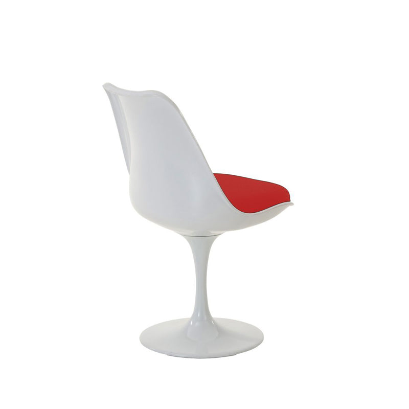 Replica Eero Saarinen Dining Chair - Tulip Chair - White with Red seat
