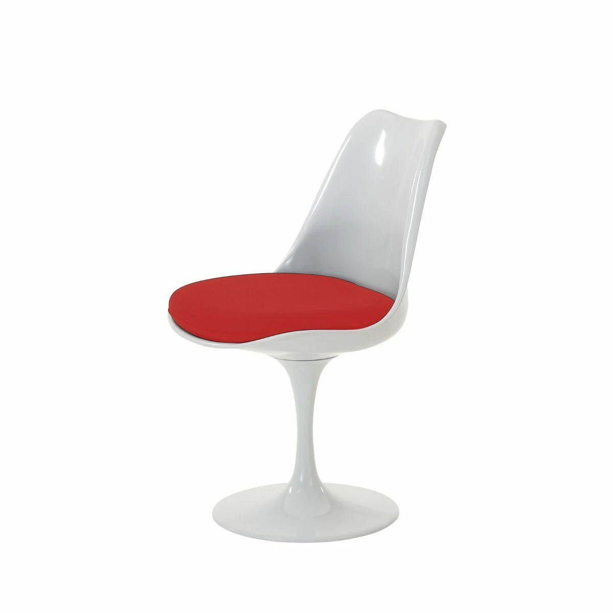 Replica Eero Saarinen Dining Chair - Tulip Chair - White with Red seat