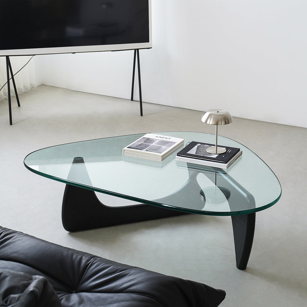 Replica Noguchi Coffee Table 19mm tempered glass black Base