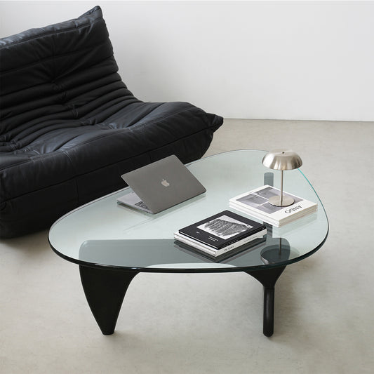 Replica Noguchi Coffee Table 19mm tempered glass black Base