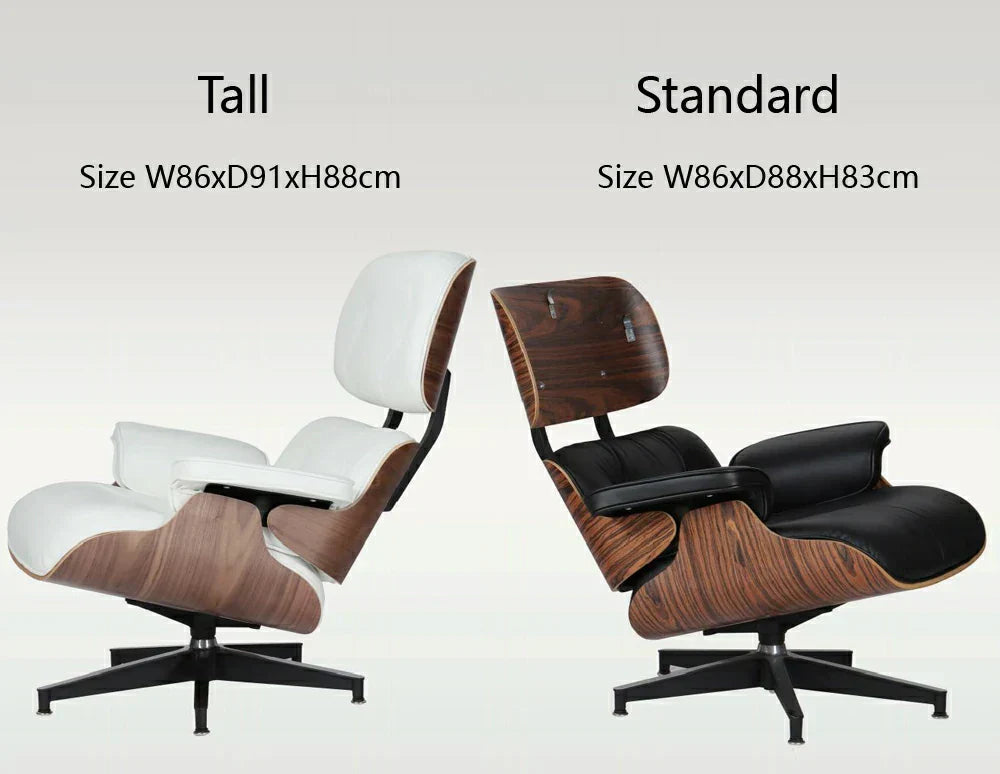 Eames Lounge Chair and Ottoman standard vs Tall Version