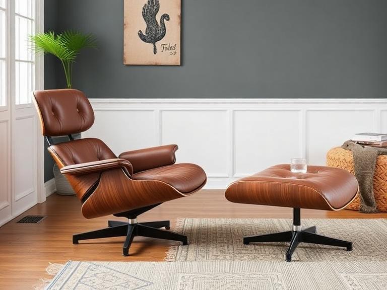 4 types of fabric are available for the Eames Lounge Chair and Ottoman