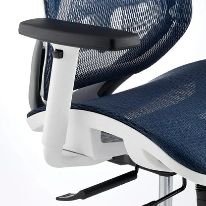 Chaise de bureau ergonomique à dossier haut avec appui-tête pour projet commercial (bleu)