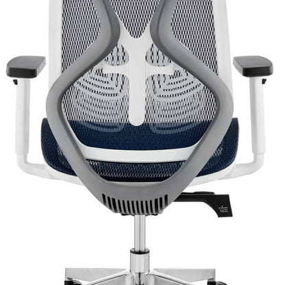 Chaise de bureau ergonomique à dossier haut avec appui-tête pour projet commercial (bleu)