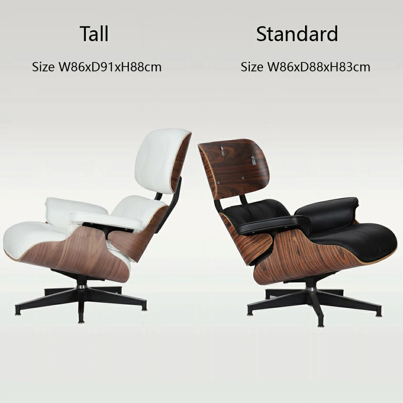 1. Wenaifurniture Eames Lounge Chair and Ottoman – Black Italian Leather Replica