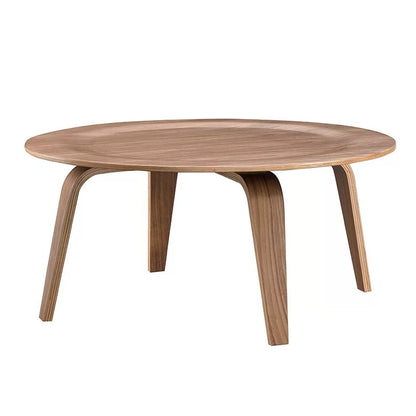 Mesa de centro de madera contrachapada moldeada Eames con chapa de fresno
