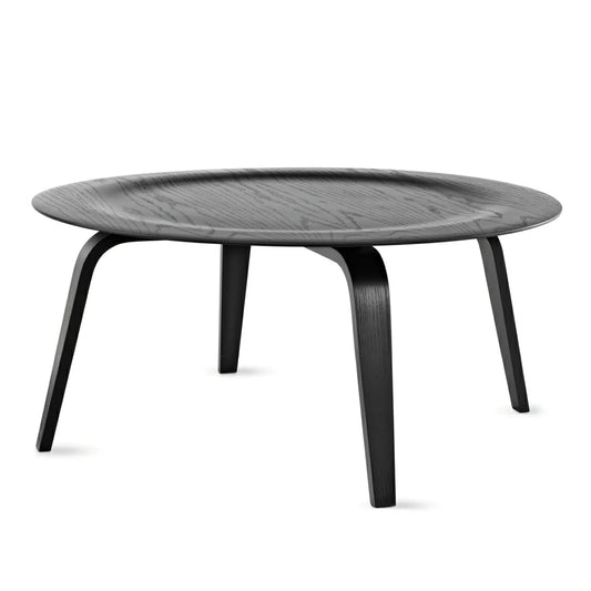 Mesa de centro de madera contrachapada moldeada Eames con chapa de fresno