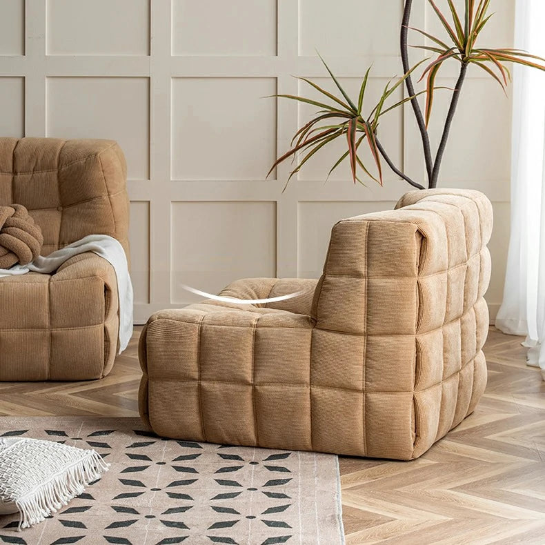 Cozy Solid Color Sponge Filled Bean Bag Chair Lazy Floor Sofa