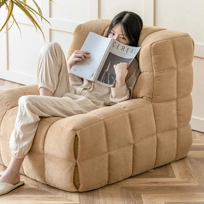 Cozy Solid Color Sponge Filled Bean Bag Chair Lazy Floor Sofa