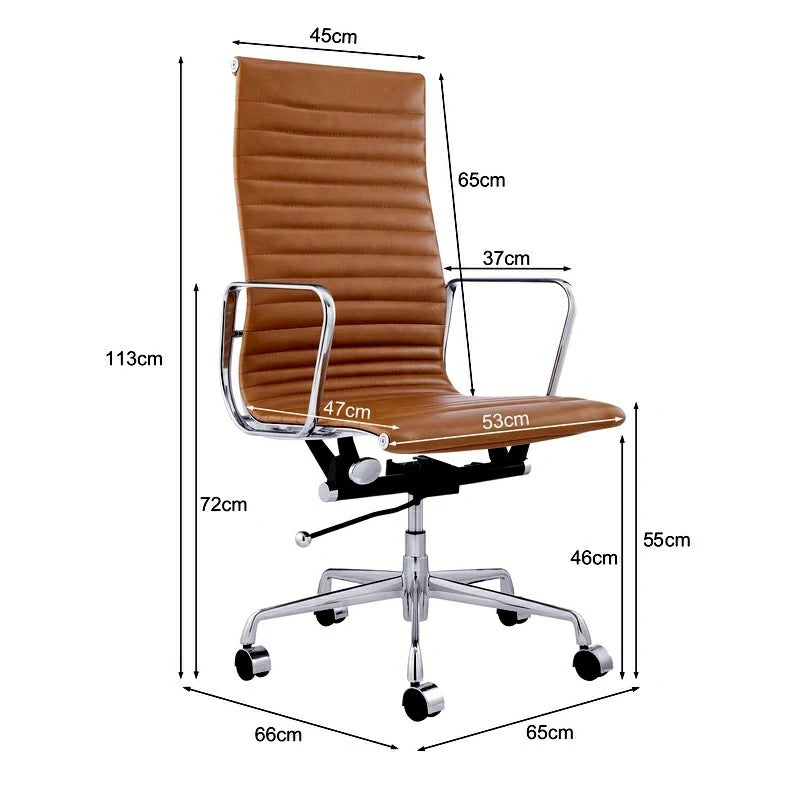 Eames executive office chair high back tan leather EA119 size