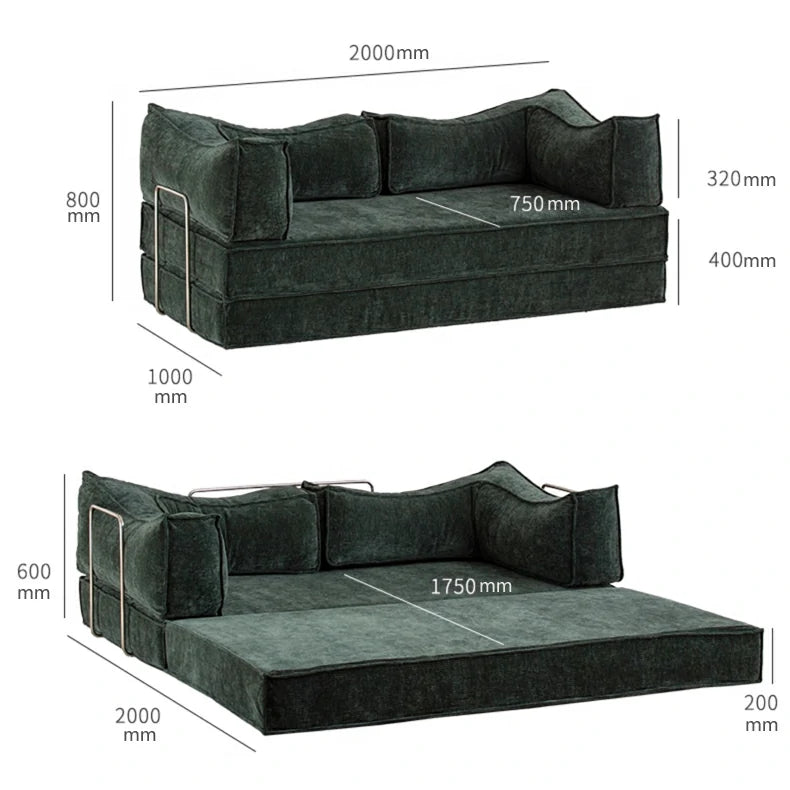 Compressed Convertible foma Sofa Bed in a Box 
