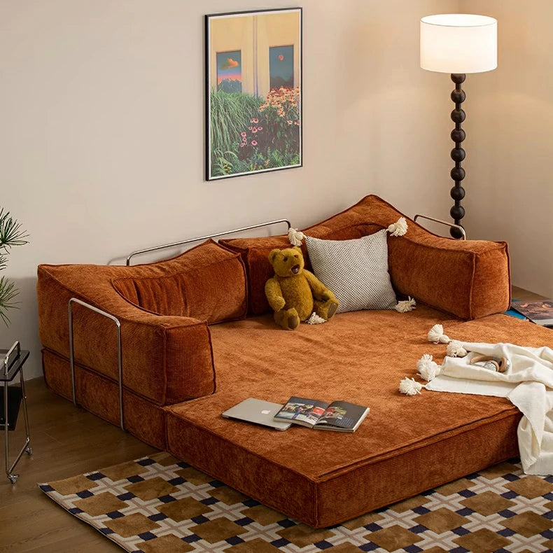 1. Convertible Corduroy Compression Sofa