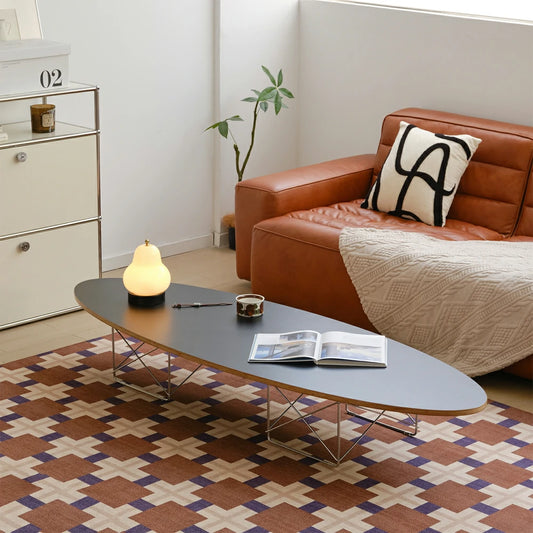 Replica Eames Stainless steel Wire base Elliptical Coffee Table