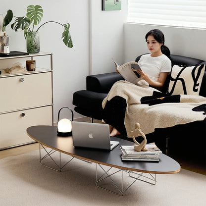 Replica Eames Stainless steel Wire base Elliptical Coffee Table