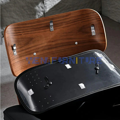 Eames lounge chair and ottoman Black Italian Leather Removable backpack