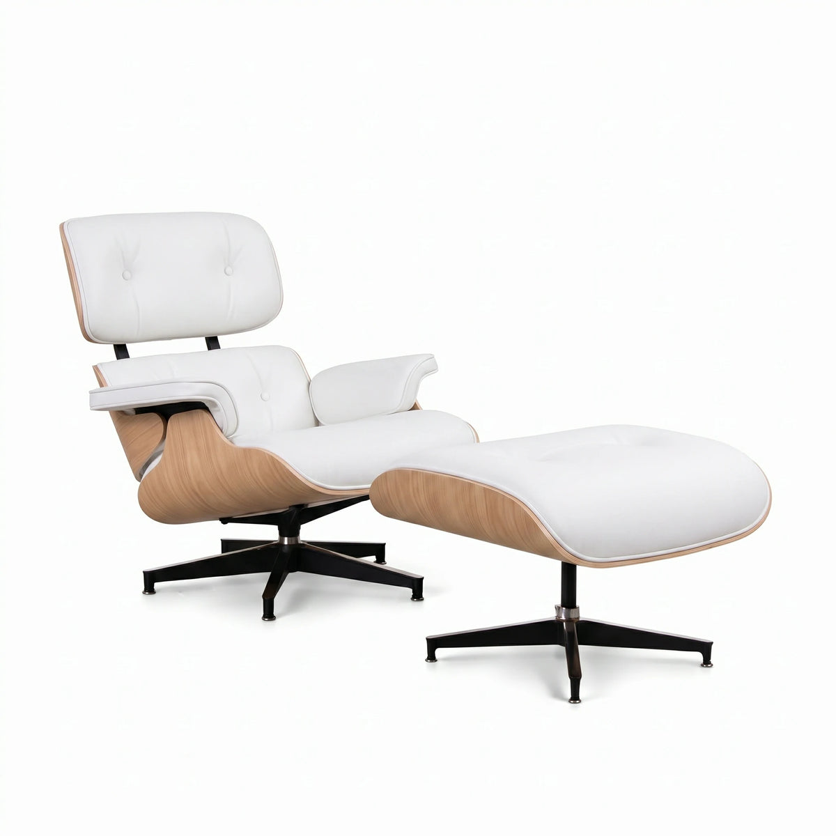 Eames lounge chair and ottoman Black full grain leather Replica