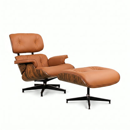 Eames lounge chair and ottoman Black full grain leather Replica
