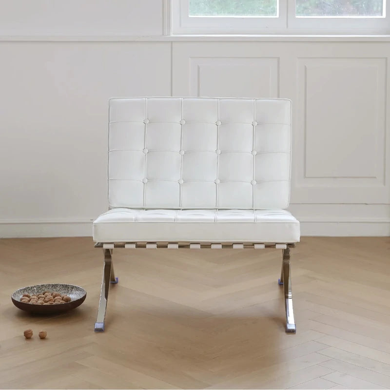  Barcelona Chair White Italian Leather