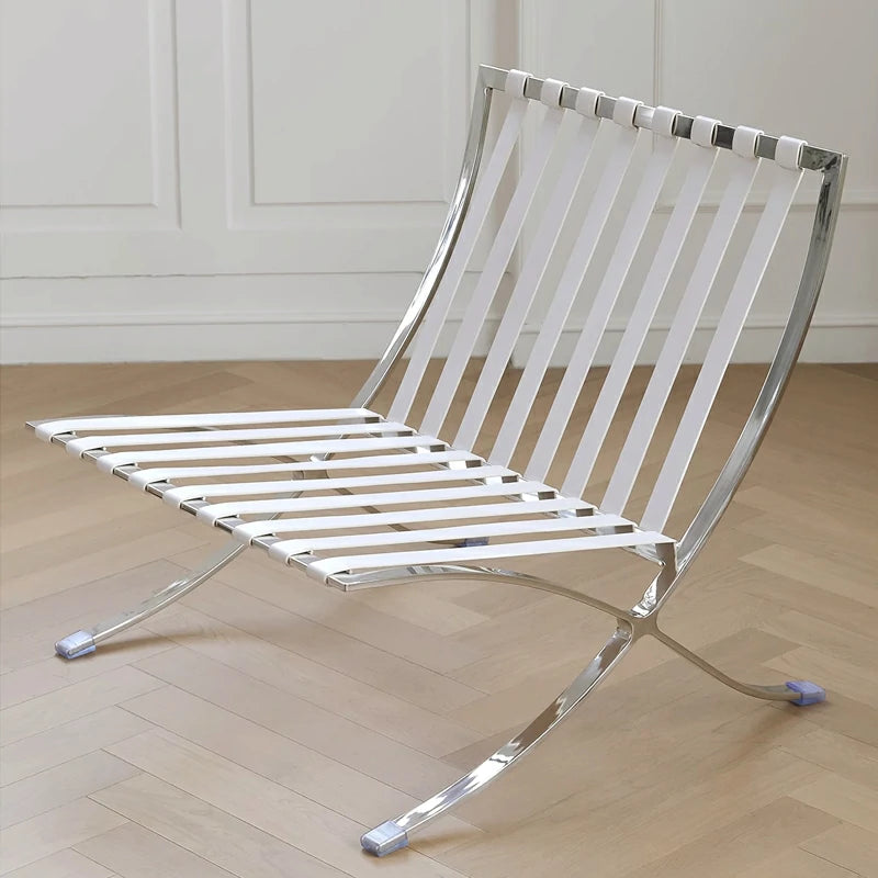  Barcelona Chair  White Italian Leather