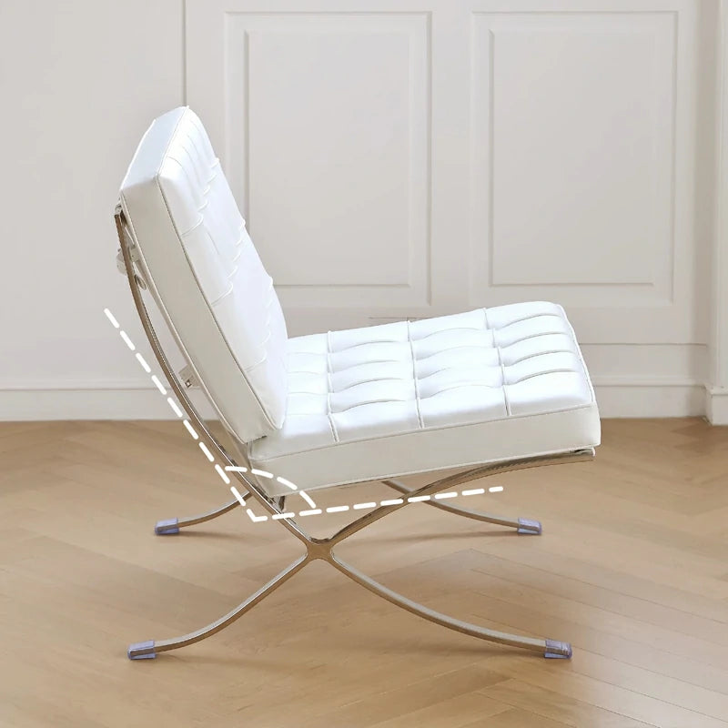  Barcelona Chair White Italian Leather