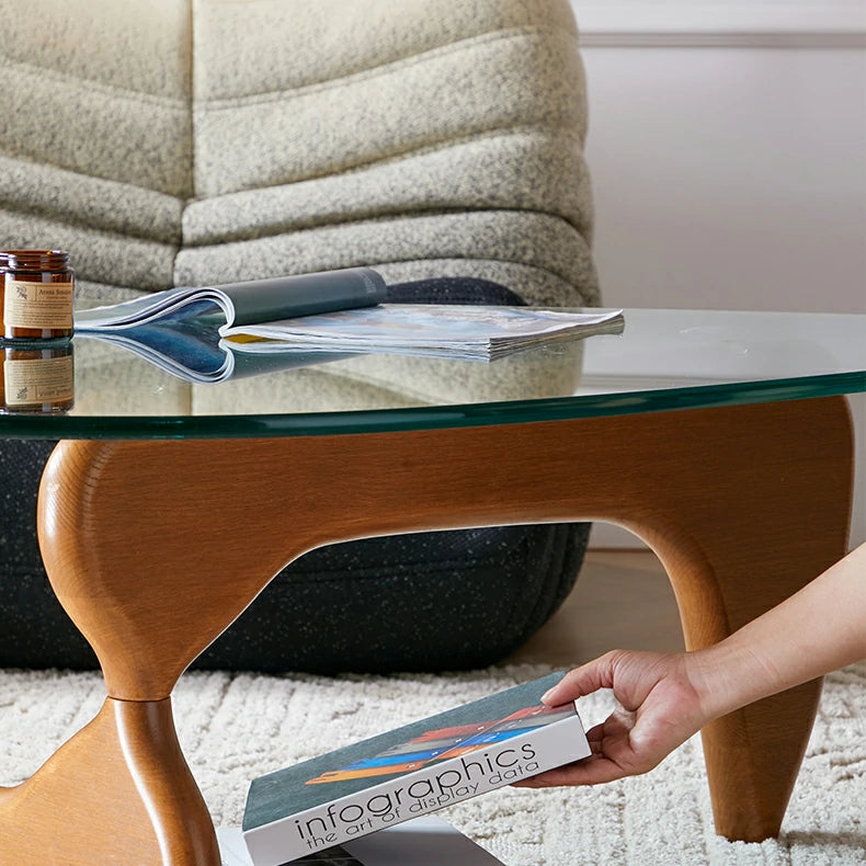 Replica Noguchi  Coffee Table  Light Walnut close up
