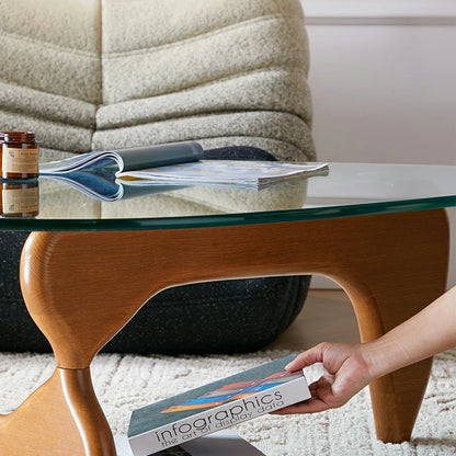 Replica Noguchi  Coffee Table  Light Walnut close up