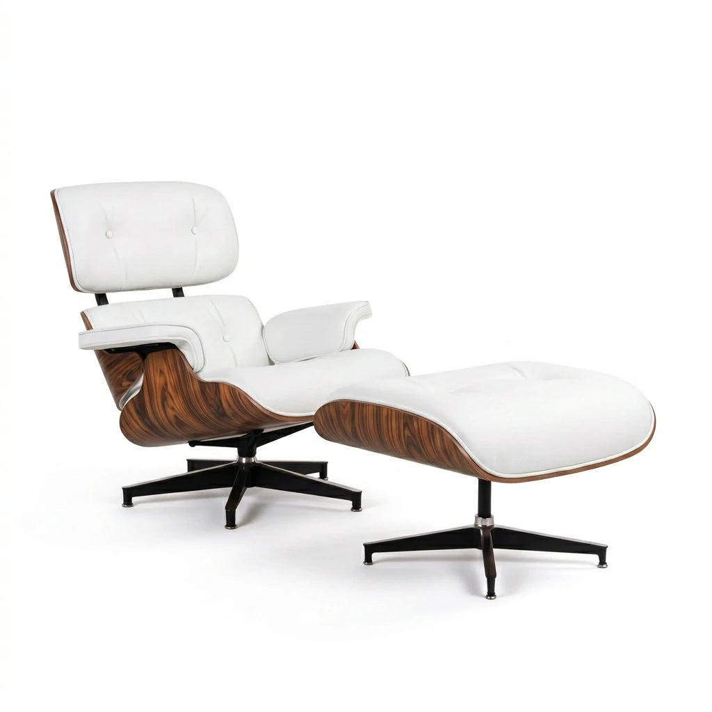 Eames lounge chair and ottoman Black full grain leather Replica
