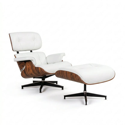 Eames lounge chair and ottoman Black full grain leather Replica