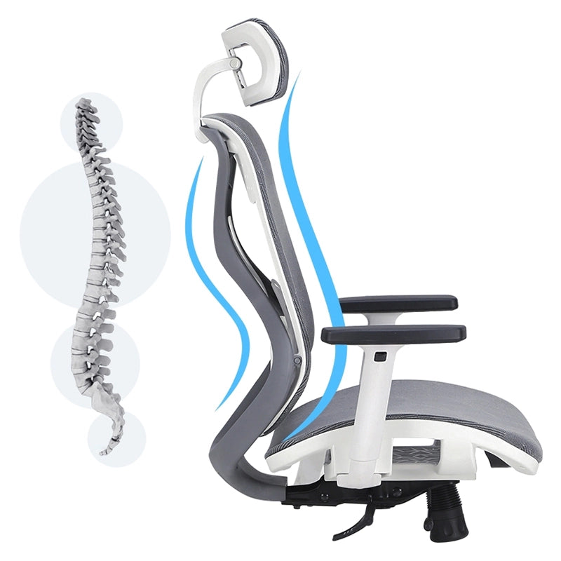 Chaise de bureau ergonomique en maille à dossier haut pour bureau à domicile