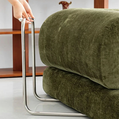 Compressible sofa Convertible foma Sofa Bed in a Box Green chenille