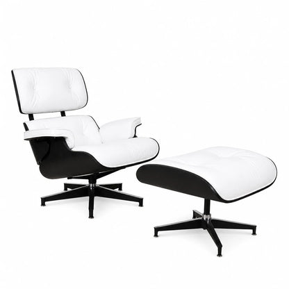 Eames lounge chair and ottoman Black full grain leather Replica