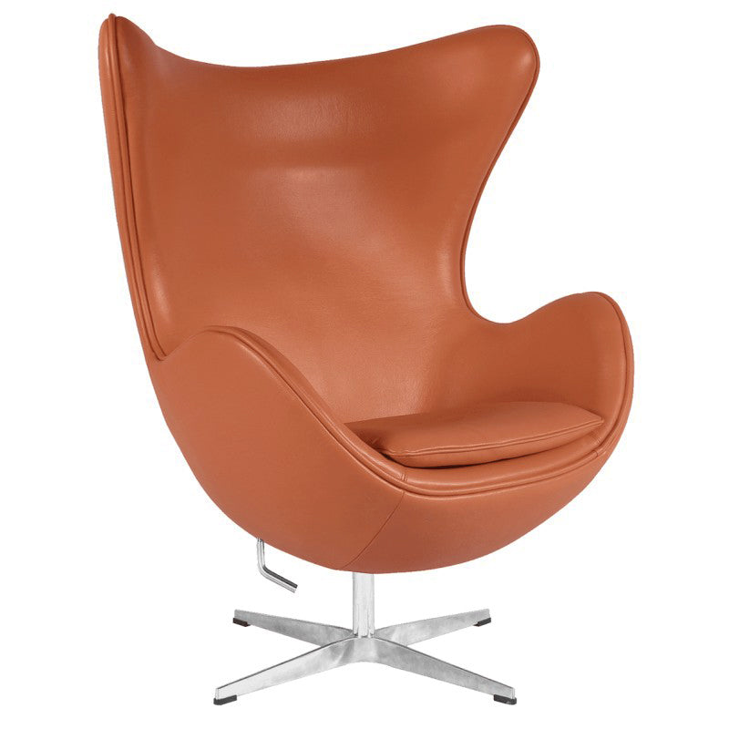 1. Classic Leather Elegance: Wenaifurniture Replica Egg Lounge Chair